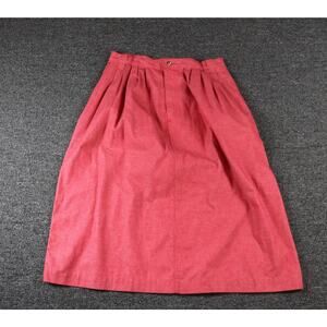 Vintage Jcrew Oarsman Outfitters Skirt 16 Red Pink Cotton Chambray Pencil USA